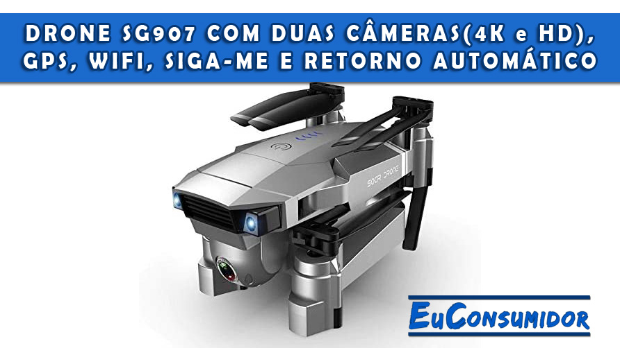 Drone SG907 com duas câmeras, GPS, Wifi, Siga-me e retorno automático