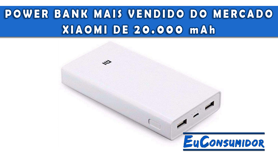 Power Bank Mais Vendido do mercado, Xiaomi de 20.000mAh