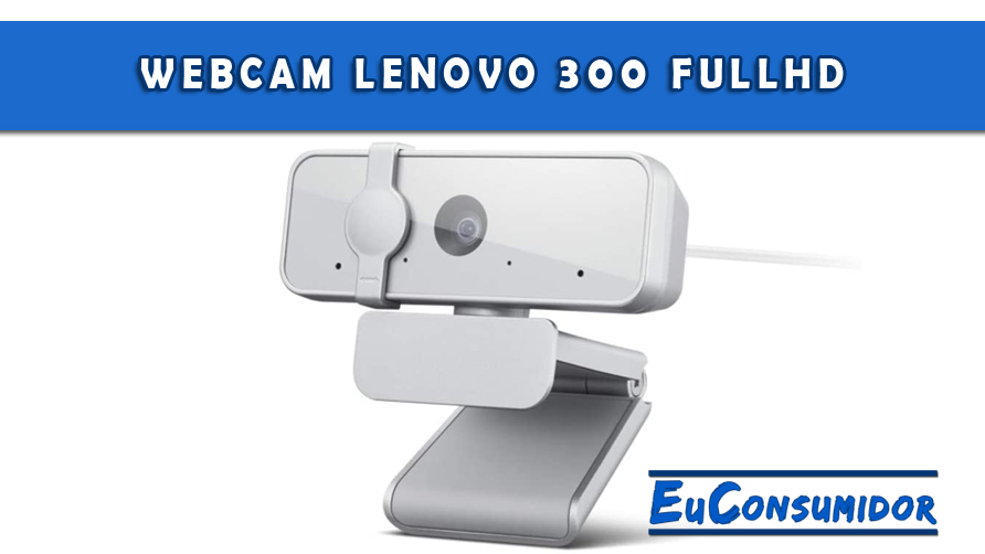 Webcam Lenovo 300 Full HD com 2 microfones embutidos!